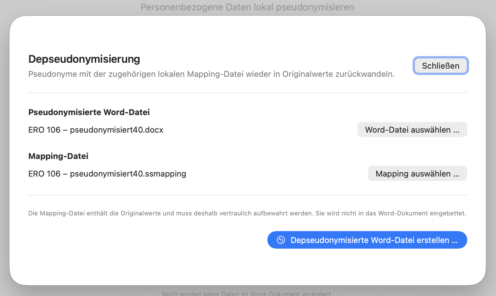 Depseudonymisierung